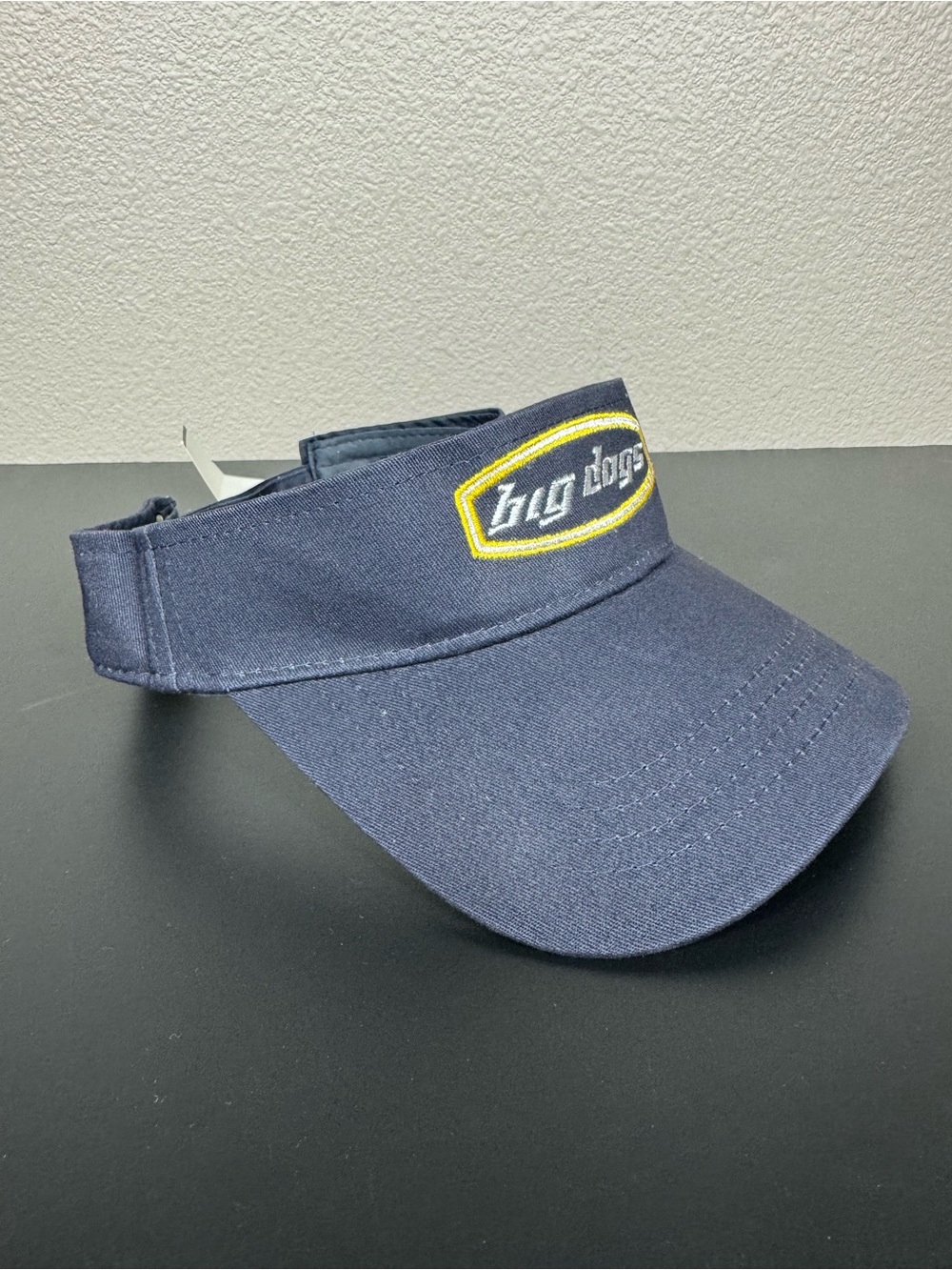 Vintage Y2K Big Dogs Visor Strap Back Adjustable Navy Embroidered NWT